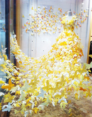 Yellow Butterfly Dress Display
