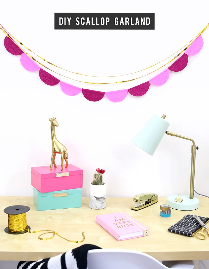 DIY Scallped Crepe Paper Garland as Featured in Lines Across