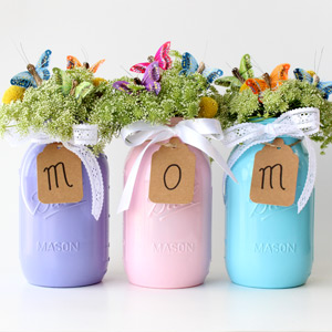Mothers Day Mason Jar Vases
