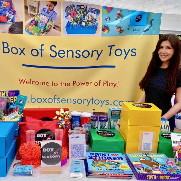 box of sensory toys
