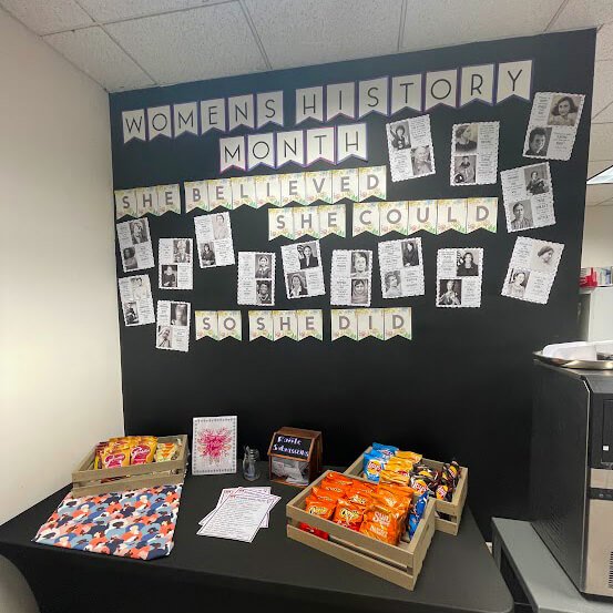 Women's History Month Display by Paper Mart's HR Department